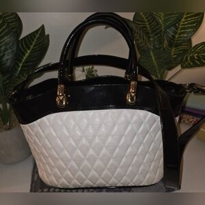 Marino Orlandi Black and White Quilted Shoulder Bag